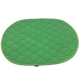 Ocean House Quilted Oval Table Mats Green Cotton Set Of 4